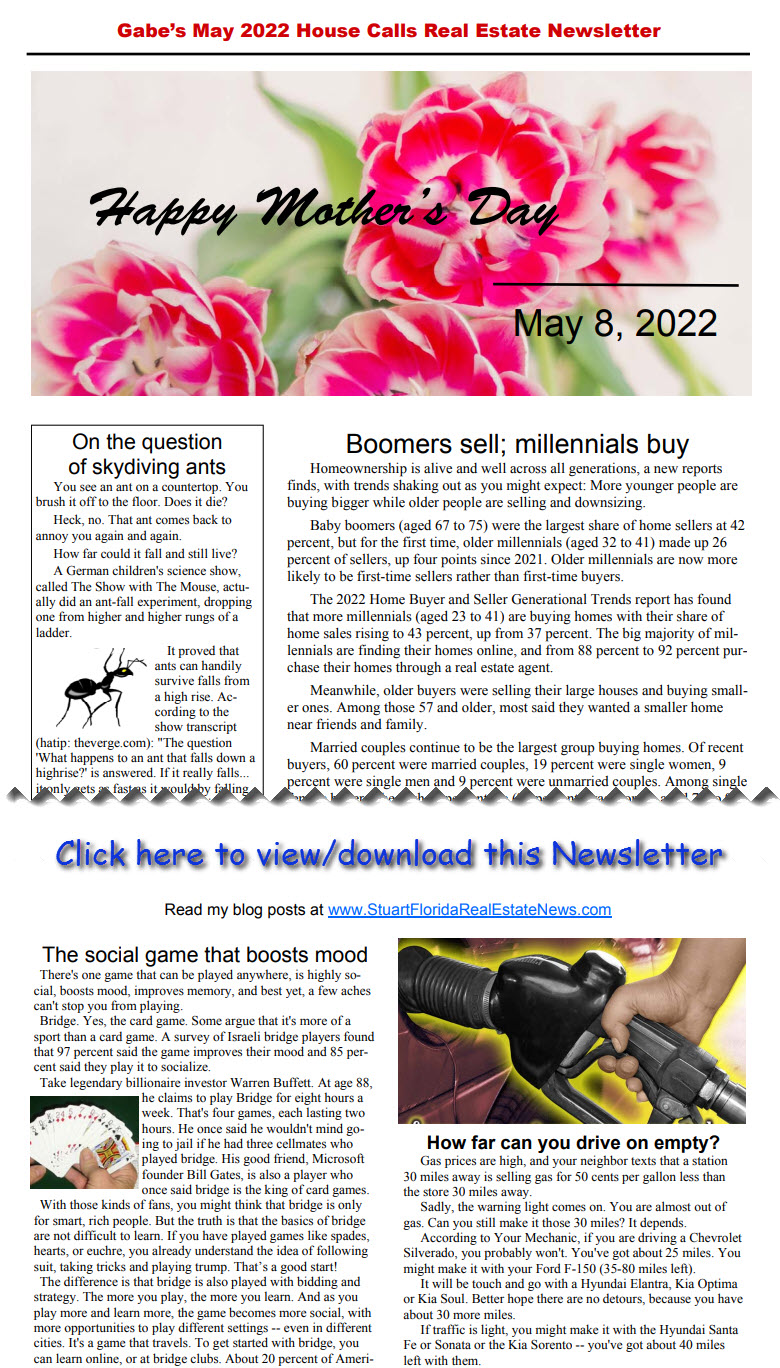 Gabe's May 2022 House Calls Real Estate Newsletter